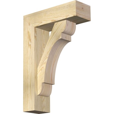Ekena Millwork Olympic Block Rough Sawn Bracket w/ Offset Brace, Douglas Fir, 6"W x 18"D x 26"H BKT0604X18X26OLY05RDF